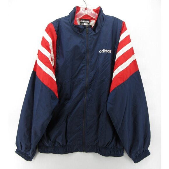 VINTAGE Adidas Jacket Large Track Warm Up Windbreaker 90s Retro Coat * - Picture 1 of 14